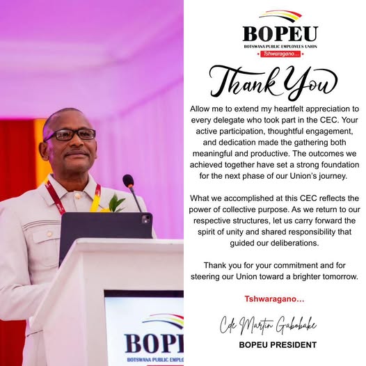A message of Gratitude from the President of BOPEU